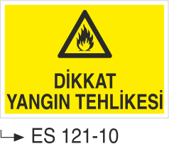 Yanıcı ve Parlayıcı Uyarı Levhaları - Dikkat Yangın Tehlikesi Es 121-10