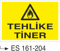 Yanıcı ve Parlayıcı Uyarı Levhaları - Tehlike Tiner Es 161-204