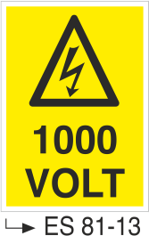 Voltaj Uyarı Levhaları - 1000 Volt Es 81-13