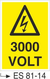 Voltaj Uyarı Levhaları - 3000 Volt Es 81-14