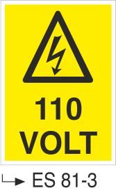 Voltaj Uyarı Levhaları - 110 Volt Es 81-3