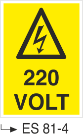 Voltaj Uyarı Levhaları - 220 Volt Es 81-4