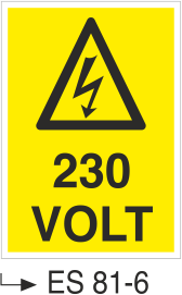 Voltaj Uyarı Levhaları - 230 Volt Es 81-6