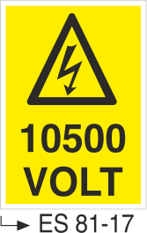 Voltaj Uyarı Levhaları - 10500 Volt Es 81-17